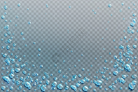 透明矢量蓝色气泡背景图片