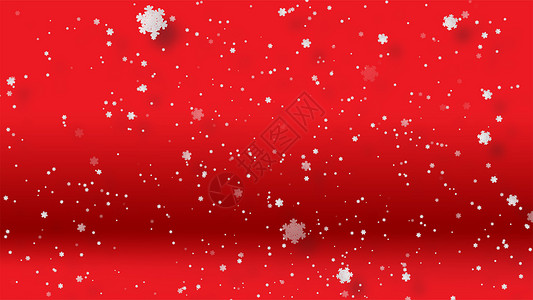 红底大花素材冬季雪落的剪纸和手工艺品落雪是红底用来制作大小型的风暴雪花无缝环绕有圣诞快乐的天气背景背景