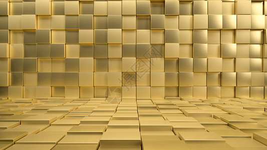 金色样式3d由金亮的立方体或瓷砖制成的内部图案用于放置您的文本或对象完美插图以最小样式的复制空间回放奢华背景设置您的文本或对象完美插图奢背景
