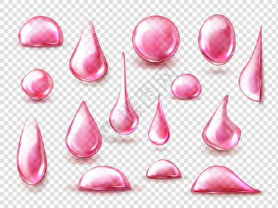 粉色液体粉色水滴果汁葡萄汁草莓汁插画