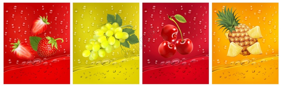 新鲜果汁草莓葡萄樱桃图片