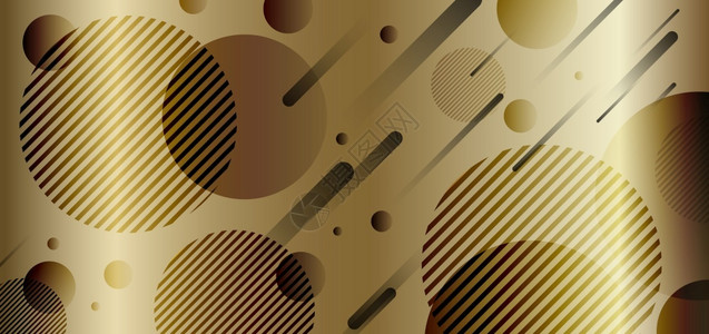 金色动态素材抽象金和黑色几何动态圈金梯度形状背景插画