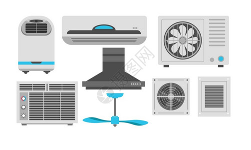 空调通风和排气引擎盖螺旋桨风扇病媒隔离室内装置温度调控和室内空电子设备湿化器气候控制加热背景图片