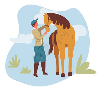 骑马和的男子野或牧场农的骑者和蹄的靴图片