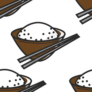 大米加工无缝模式朝鲜食物米饭插画