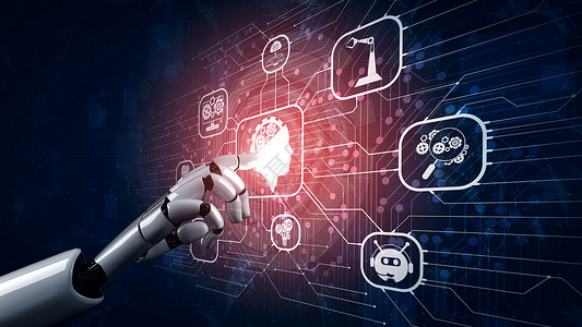 人工智能人3D进行人工智能AI机器人和开发研究为生活者的未来服务数字据挖掘和计算机大脑的器学习技术设计背景