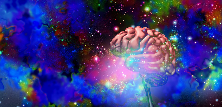 脑科学和神经概念或精卫生抽象符号含有3D插图元素的痴呆症或阿尔茨海默病图片