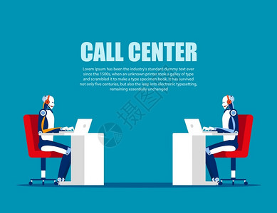 呼叫中心的卡通字符概念商业矢量在线电话支助服务顾问图片