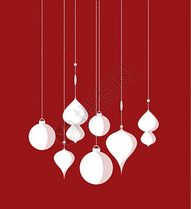 圣诞舞会装饰的矢量插图圣诞快乐贺卡球图片