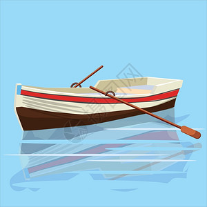 水面上的船卡通风格湖面上的船矢量插画插画