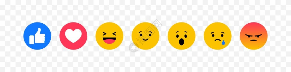 悲哀的Facebook图标表情矢量类似和心脏的表情社交媒体的Emoji图标Emoji图标矢量插插画