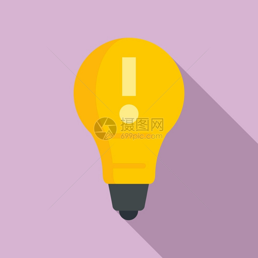 现代灯泡理念图标用于网络设计的现代灯泡理念矢量图标的简单插现代灯泡理念图标平板风格图片