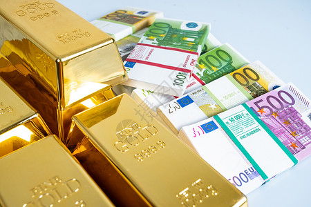 黄金条金钱和黄宝融概念背景