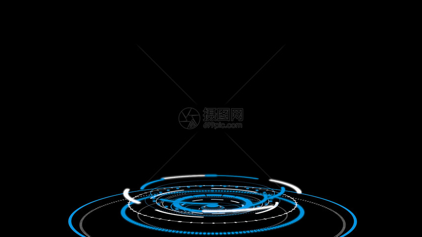 全志HUD圆环界面高科技未来按钮显示数字技术概念的网络界面元素3D插图图片