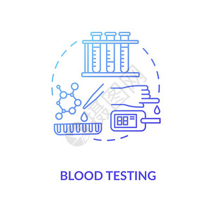 检查血液血液检测概念图标医学实验室研究临床分析生物化学技术思想细线插图矢量孤立大纲RGB色画插画