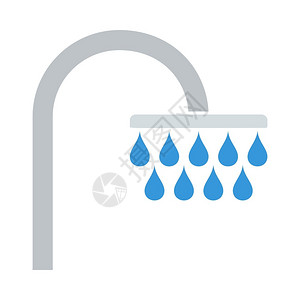 水滴符号淋浴喷头图标插画