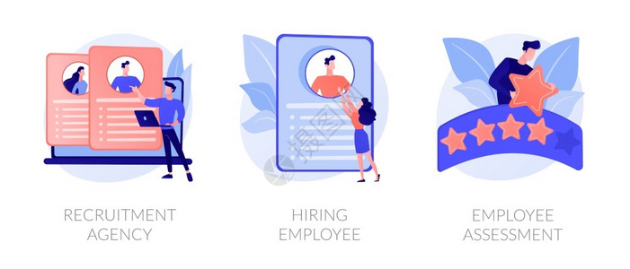 就业服务恢复搜索工作人员甄选招聘机构雇用员评估比喻网页模板概念比喻背景图片