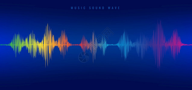 蓝背景的彩虹音乐声波平衡器音频视觉信号矢量插图背景图片