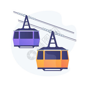 无轨电车电缆运输电动汽车抽象概念矢量图插画