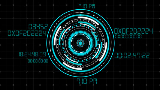 科幻感圆圈元素全志HUD圆环界面高科技未来按钮显示数字技术概念的网络界面元素3D插图背景