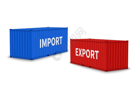 进出口集装箱蓝色和红货物集装箱不同角度商业工运输国际物流货矢量现实的三维孤立概念进出口集装箱蓝色和红货物集装箱不同角度货运矢量现背景图片