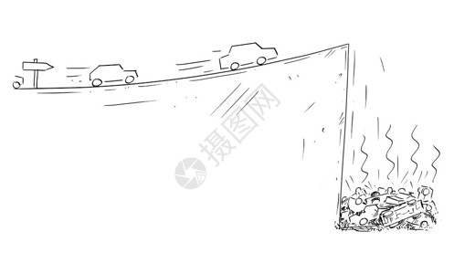汽车在箭后快速行驶概念矢量漫画图片