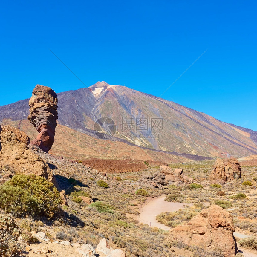 西班牙加那利群岛特纳里费内的铁化火山极图片