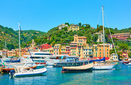 意大利波多菲诺是意大利古里亚拉维埃的豪华度假胜地水高清图片素材