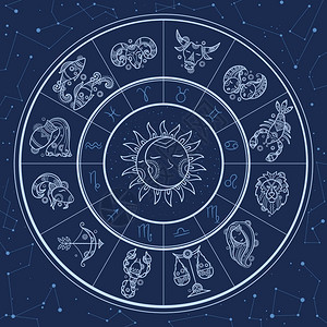 星座符号占星圈带有黄瓜符号宝石星座的魔形图带有黄瓜符号的魔形图轮式鱼宝石星座图狮子矢量模版星座图和黄瓜水瓶宝石山羊和狮子星圈宝石座图滚轮插画