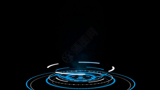 全志HUD圆环界面高科技未来按钮显示数字技术概念的网络界面元素3D插图背景图片