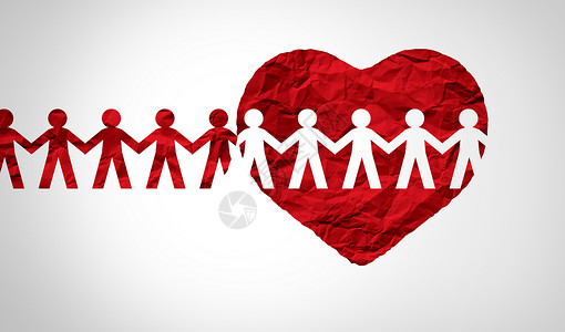 都是爱团结支持概念和伙伴关系是一个心脏组人相互连接形成一种支持象征表达团队精神和结背景