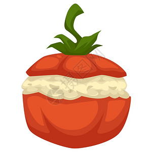 烹调番茄配上大蒜酱孤立的蔬菜盘子食用素用自制品或产素点心农场收获和蛋黄酱或酸奶油背景图片