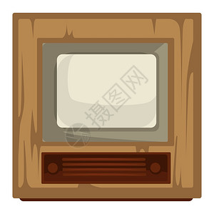 客厅电视老技术观看电影或录像家庭电影和休息广播图片
