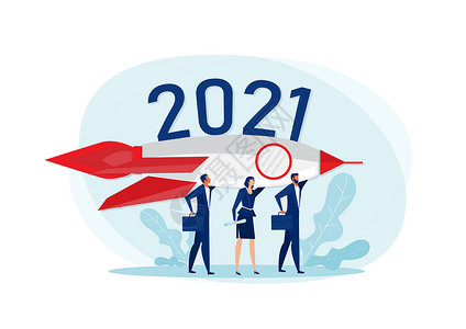 拥有一枚针对目标2021年的火箭团队商业人员背景图片