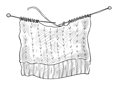 编织业余爱好羊毛线和针头隔离的草图矢量编织或针头手工艺和服装制作铅笔绘画手工艺材料纺织或物缝线和针头隔离的草图编织爱好背景图片