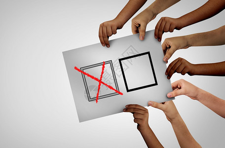 选举团体民或公众投票及多样概念及各式样的双手投票图片