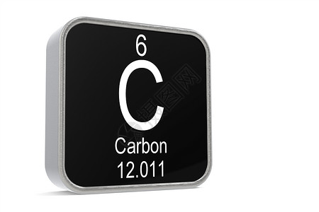 3D平方块的碳元素符号偶像高清图片素材