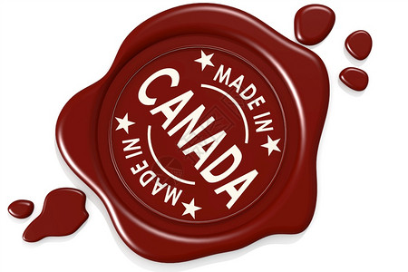 加拿大制造的3D投影白色背景隔离的标签封印图片
