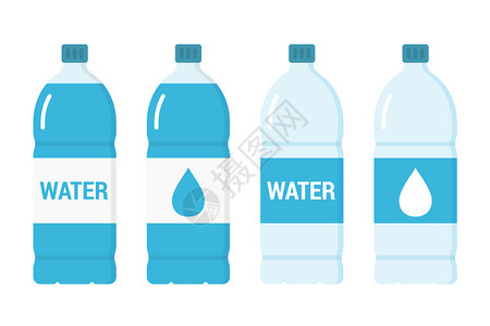 小棕瓶装有水的塑料瓶矢量图插画