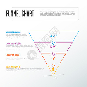 具有说明的四层流模板反向金字塔模板插画