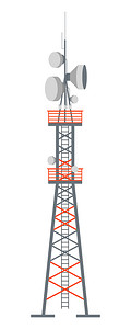 信号与系统电站或接收信号电的系统配备息收集或广播的电线设备视互联网和话移动通信矢量配备接收信号矢量天线的电站配备接收信号矢量的天线电站插画