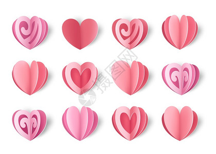手工皂促销节心型折纸贺卡和促销粉色折叠纸板插画