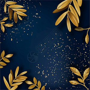 金色树叶花环金叶和灰色带有文本复制空间的横幅登记位置Laurelfoliage装饰元素为胜利者或提供证书或贺卡的装饰元素矢量为平板风格叶和灰插画