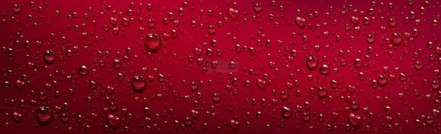 红色背景透明水滴图片