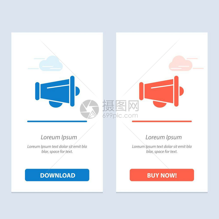 Megaphone宣布营销议长蓝和红下载购买网络部件卡模板图片