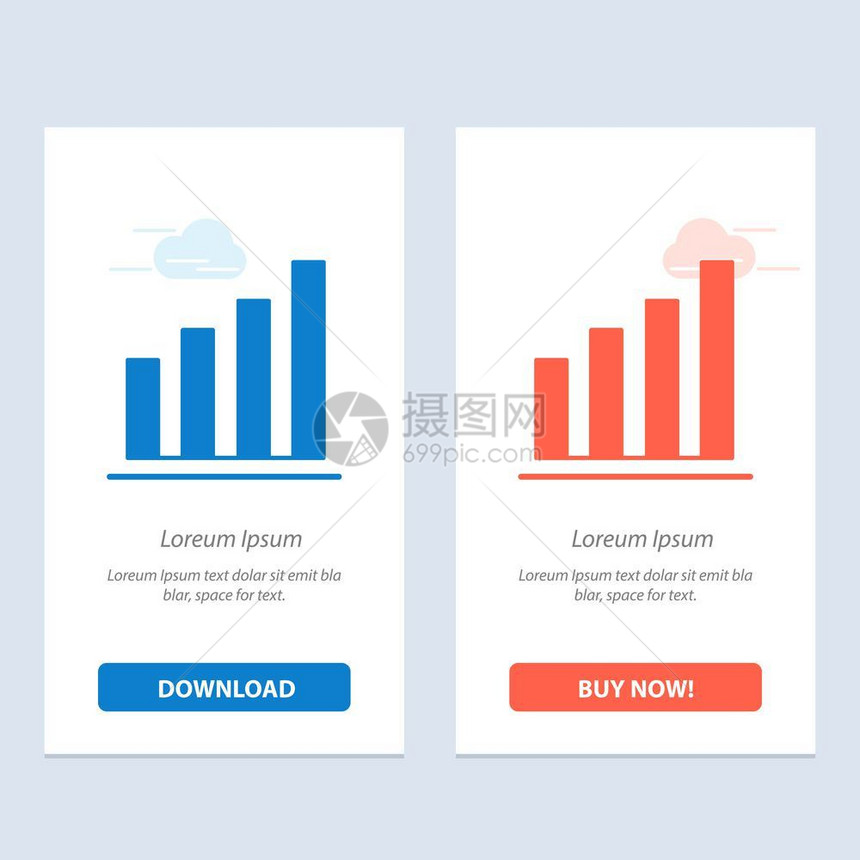 分析界面信号用户蓝和红色下载购买即时网络元件卡模板图片