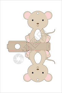 卡通可爱老鼠容器设计插图图片