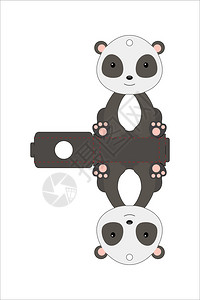 卡通可爱熊猫容器设计插图图片