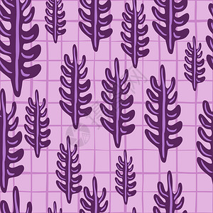 抽象紫色植物插画网格背景图片