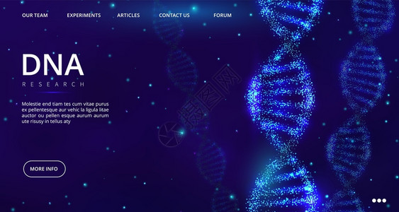 说明医学研究DNA遗传工程DNA着陆页病媒遗传工程网页模板带有DNA螺旋的医学横幅设计背景图片